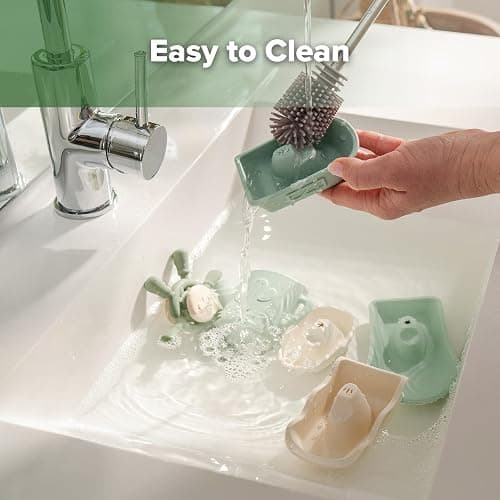Haakaa Nautical Silicone Baby Bath Toys Set, Food Grade Silicone Bathtub Toys for Toddlers, Mold-Free Stacking Boats & Spinner Toy & Pouring Cup, BPA Free Floating Tub Toys for Baby 6M+ thumbnail 9