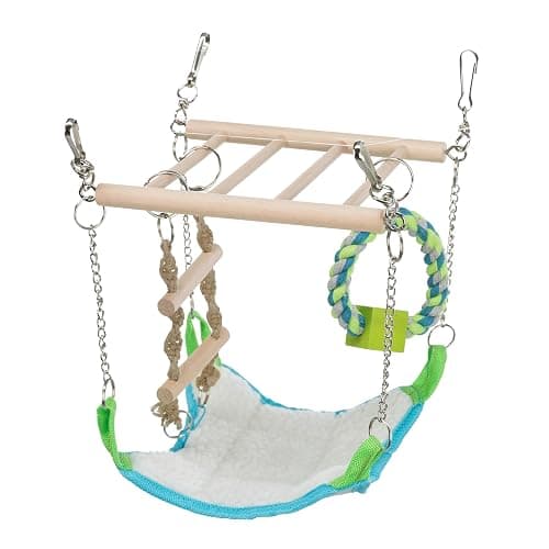 Trixie Small Animal Suspension Bridge, Hanging Cage Accessory with Hammock and Climbing Toys - Ladder and Ring, Ideal for Rats, Ferrets, Guinea Pigs, Mice - Image 1