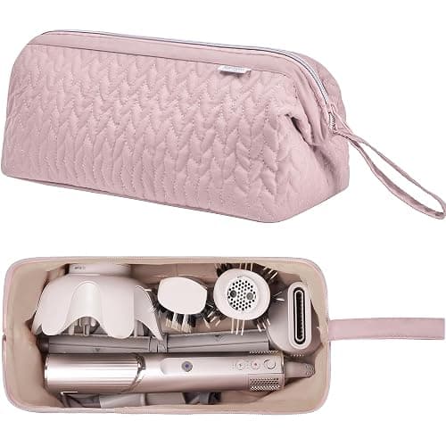 KarSyon Shark Flex Style Case for Dyson Airwrap Hair Dryer Brush Revlon Hair Tools Travel Bag Carrying Case Flat Curling Iron Organizer (Pink) thumbnail 2