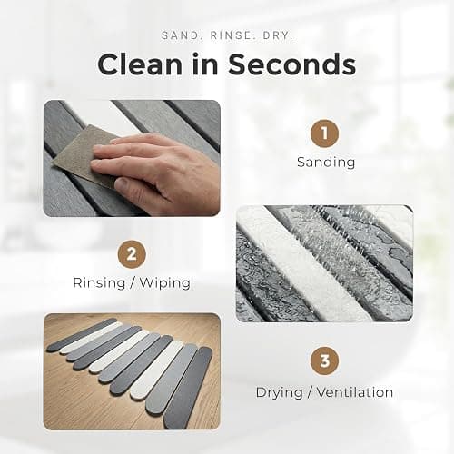 CosyVine Foldable Stone Bath Mats for Bathroom, Super Absorbent Diatomaceous Earth Bath Mats, Quick Drying Non Slip Mat, 23.6 x 15.5 Inch Folding Grey Bath Stone Mat, Easy Storage and Compact thumbnail 7
