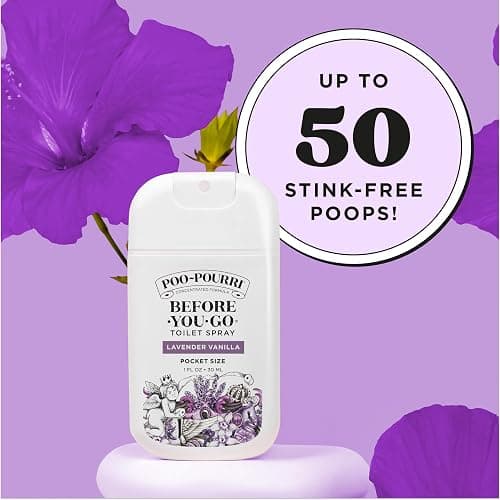 Poo-Pourri Before-You-Go Pocket Toilet Spray, Travel Essentials, Lavender Vanilla, 1 Fl Oz, Up to 50 Uses, On-The-Go Bathroom Odor Deodorizer with Essential Oils, TSA Approved Size thumbnail 7