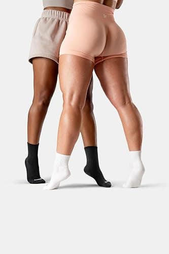 Kamo Fitness Daily 4-Pack Ankle Socks for Women, Workout Half Crew, Cotton | Athletic half crew workout socks, cotton mid-calf, cushioned sole, seamless toe, quarter length, womens size 5-9, 4 pairs thumbnail 5
