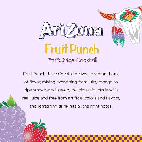 AriZona Fruit Punch - Fruit Juice Cocktail - 16 Fl Oz (Pack of 12) thumbnail 4