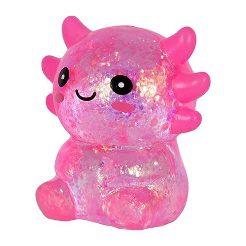 Axolotl Squishy Stress Ball, Soft TPR Slow Rising Squeeze Toy, Cute Axolotl Fidget Toy for Stress Relief, Anxiety Calming Sensory Toy for Kids Adults(Pink Seated Axolotl) thumbnail 9