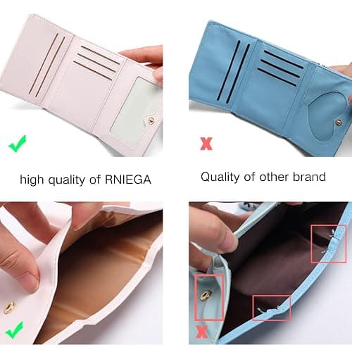 RNIEGA Small Wallets Girls Cute Coquette Bow Wallet Women Aesthetic Credit Card Holder with ID Window, Pink thumbnail 5