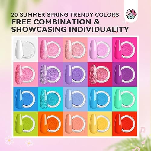 SAVILAND Dip Powder Nail Kit with Drill - 20 Colors Summer Neon Dip Nails Powder Starter Kit with Everything Dip Liquid Dipping System Base Top Coat Activator Manicure Art Salon DIY Christmas Gift thumbnail 3