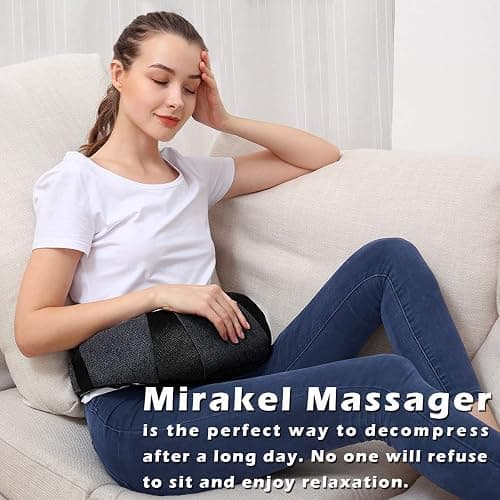 Mirakel Gifts for Women Men, Neck Massager for Pain Relief Deep Tissue, Electric Shiatsu Shoulder & Back Massager with Heat, Christmas Mom Dad Gifts for Wife Husband Her Him Fathers Day (NOT Cordless) thumbnail 3