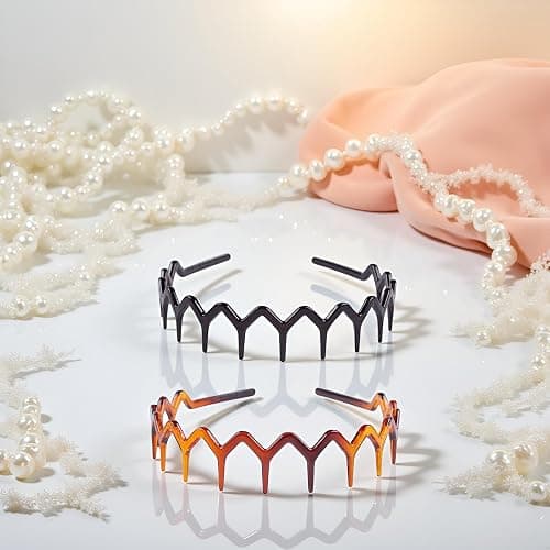 Galyacht 2 Pcs Zig zag Headband with Teeth Tooth Headband for Women Girls Plastic Wavy Hair Comb Zig Zag Black Plastic Tooth Hair Comb Accessories,Women's Fashion Headbands thumbnail 6