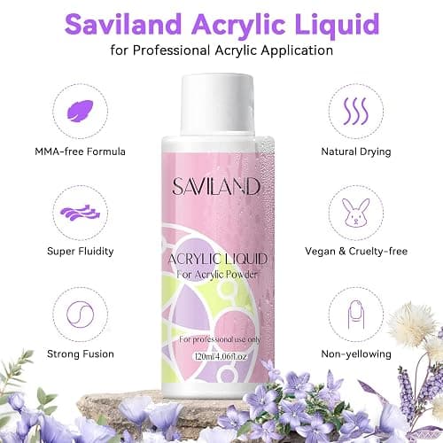 Saviland Acrylic Nail Kit with Drill – Nail Kit Acrylic Set for Nails Extension with Brush Gel Polish Builder Nail Gel Portable U V Light for Home DIY thumbnail 7