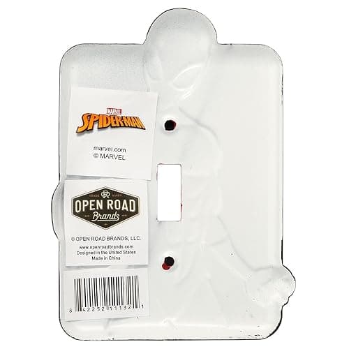 Open Road Brands Marvel Spider-Man Embossed Metal Light Switch Plate Decoration for Bedroom or Man Cave thumbnail 5