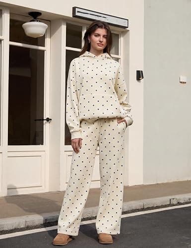 HOCANDY Polka Dot Hoodie and Sweatpants Set for Women thumbnail 4