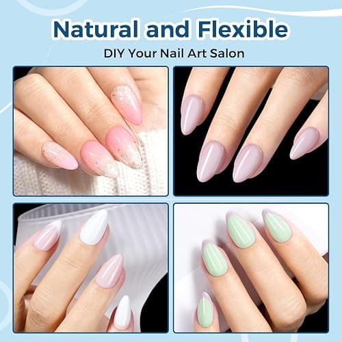 TOMICCA Short Almond Nail Tips, 510pcs 15 Sizes Pre-Shaped Soft Acrylic Gel Nail Tips Almond Shape Clear Press on Nails Extensions False Nails for Nail Manicure Salon Beginner Home DIY thumbnail 2
