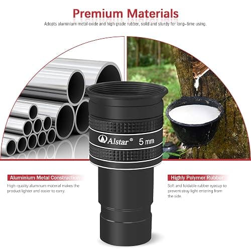 Alstar Telescope Eyepiece, 58 Degree 5mm 1.25 Inch Wide Angle Planetary Eyepiece for 1.25 Inches Astronomic Telescopes & Filters, Fully Multi-Coated Lens Telescope Accessory thumbnail 5