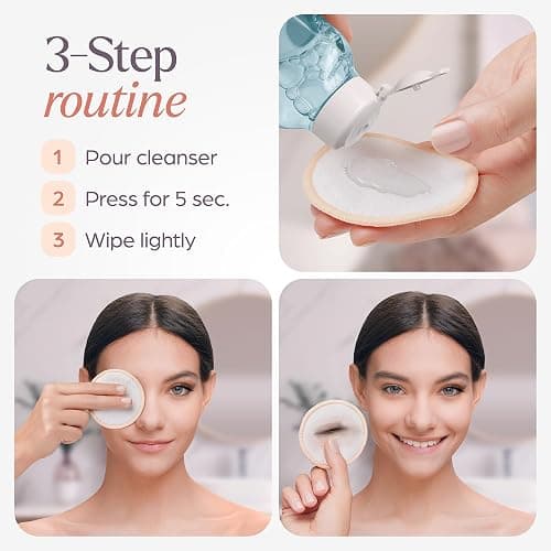VIVAGO Reusable Cotton Rounds for Face - (20 Pack) Soft Reusable Makeup Remover Pads with Washable Drawstring Laundry Bag & Bamboo Holder - All Skin Type Skincare Set Facial Cleaning Cloth thumbnail 5