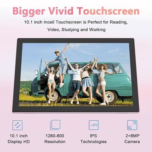Android 15 Tablet 10 Inch, 18GB RAM+128GB ROM/2TB Expandable, 2 in 1 Tablets with Keyboard Case Mouse Stylus, 2.0GHz Quad-core Processor, 1280*800 IPS HD Screen, 5G WiFi6 BT 5.0, 8MP Camera Tableta PC thumbnail 5