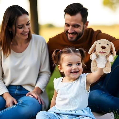 Animal Hand Puppets 11 Inch Sea Turtle Plush Dinosaur Animals Hand Puppet Toys Role-Play Toy Puppets for Kids Storytelling Imaginative Pretend Play Teaching Preschool(Dog) thumbnail 6