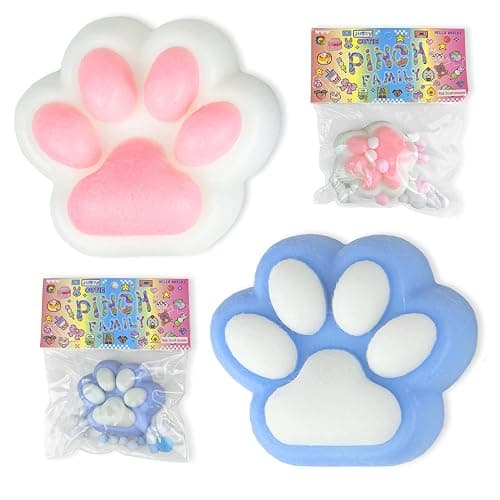 2pcs Taba Squishy Paw, Cat Paw Squishy Toys,Cute Fufu Squishy Cat Paw Sensory Toys,Easter Basket Stuffers for Kids, Fidget Toys for Stress Relief, Novelty Cute Things Sticky Squishy Mochi Squishy Toys - 2Pcs - Image 1