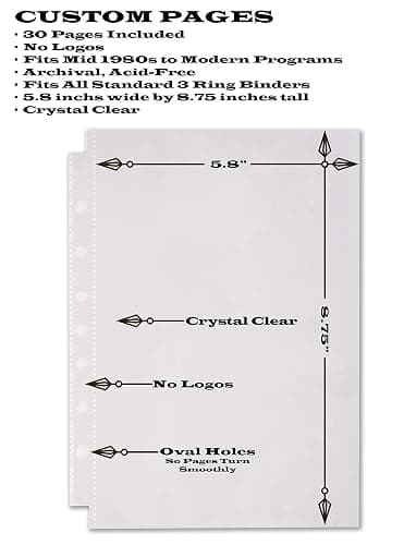 2Fold Binder for Holding Broadway Play Program and Theater Programs with 30 Custom Sheet Protectors - PU Leather - Fits Programs from Mid 1980s to Modern (Black/Gold Foil w/Window) thumbnail 3