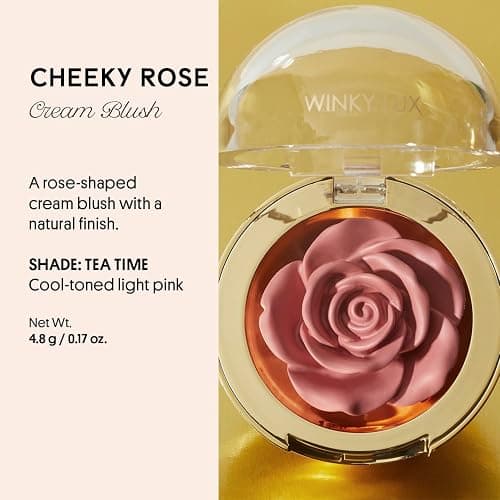 WINKY LUX Cheeky Rose Cream Blush - Tea Time, High-Pigment Light Pink thumbnail 2