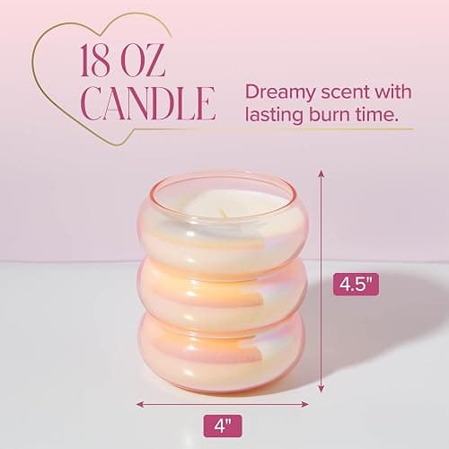 Paris Hilton Pink Spritz Scented Candle, Bubble Glass Vessel with Pink Iridescent Finish, Premium Plant Wax Blend, Cotton Wick, 18-Ounce thumbnail 2