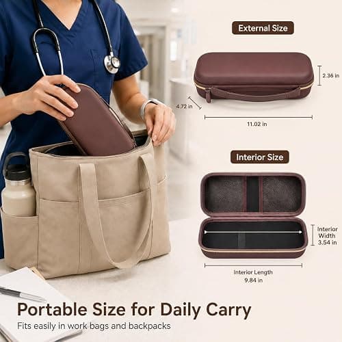 Stethoscope Case for 3M Littmann Classic III Monitoring/Lightweight II S.E/Cardiology IV Diagnostic/for MDF Acoustica Stethoscopes, Holder for Nurse Doctor Essentials & Medical Accessories, Brown thumbnail 7