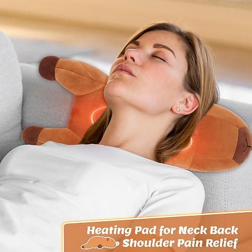 Weighted Capybara Microwavable Heating Pad-1.8lb Weighted CapybaraHeating Pads for Cramps &Period Pain Relief for Women, Plush Heatable & Coolable Stuffed Animals Bedtime Birthday Gift for Women Kids thumbnail 2
