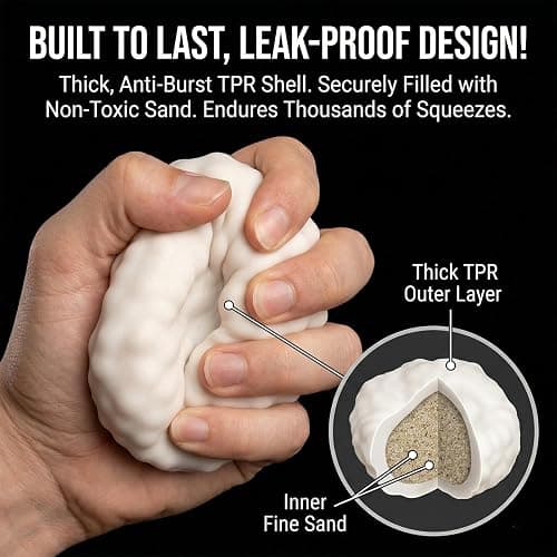 6 PCS Crunchy Stress Ball for Adults Anxiety Relief - Moldable Sensory Squeeze Ball with Slow Rebound, Sand Filled Fidget Toy for Focus, Portable & Soft Squishy for Office Desk & Home thumbnail 4