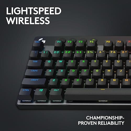 Logitech G PRO X TKL LIGHTSPEED Wireless Gaming Keyboard, Ultra-Portable Tenkeyless Design, LIGHTSYNC RGB, PBT keycaps, Clicky Switches (GX Blue) - Black thumbnail 3
