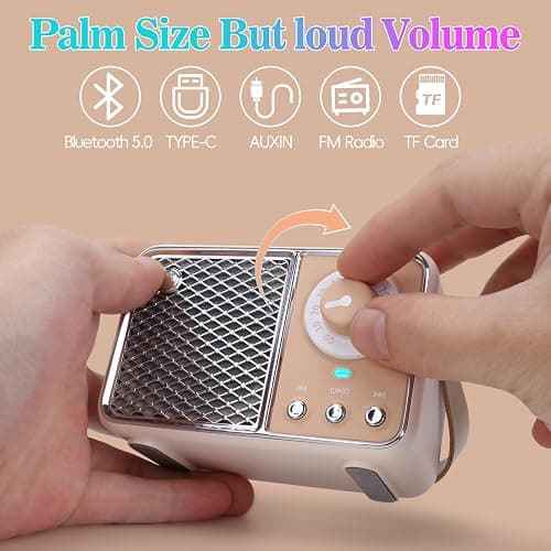 Dosmix Retro Bluetooth Speaker, Vintage Decor, Wireless Bluetooth Speakers, Cute Old Fashion Style for Kitchen Desk Bedroom Office Party Outdoor Kawaii Accessories (Smoke Green) thumbnail 5