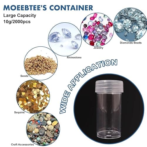 MoeeBtee Diamond Painting Organizer - 60 Slot Accessories and Tools Case, Jewelry Beads Storage Box - Purple thumbnail 6