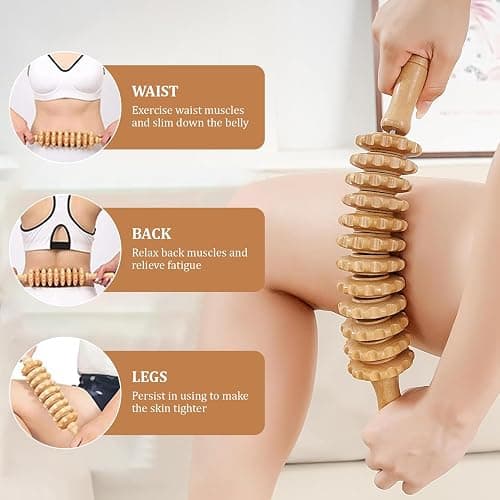 3PCS Wood Therapy Massage Tools, Lymphatic Drainage & Body Sculpting Wooden Massager, Maderoterapia Anti-Cellulite Tool for Deep Tissue Massage, Pain Relief & Muscle Recovery thumbnail 4