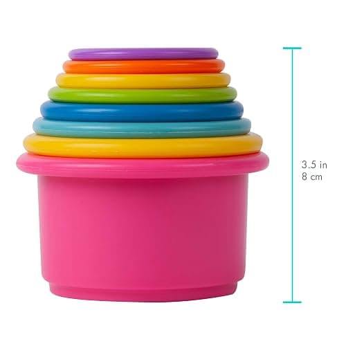 The First Years Stack & Count Stacking Cups - Colorful Baby Stacking Water Toys Set - Stackable Cups for Learning - Baby Bath Toys - Toddler Water Table Toys - 8 Count thumbnail 3