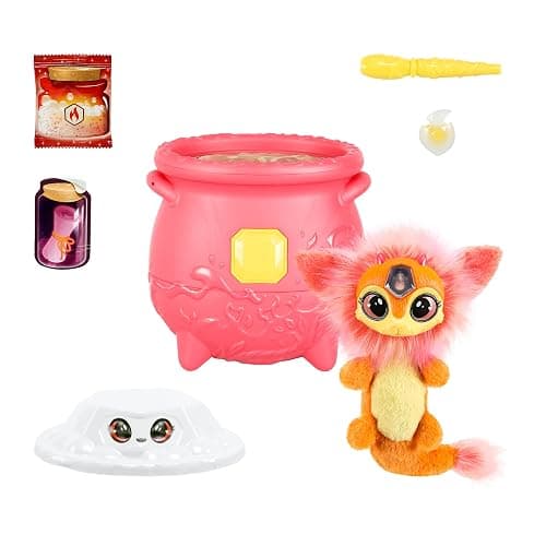 Magic Mixies Magical Gem Surprise Fire Magic Cauldron - Reveal a Non-Electronic Mixie Plushie and Magic Ring with a pop up Reveal from The Fizzing Cauldron Medium thumbnail 8