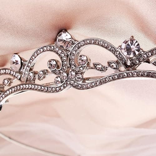Uongeod Rhinestone Crystal Bridal Tiara Princess Crown Tiaras and Crowns for Women and Girls - Silver thumbnail 4