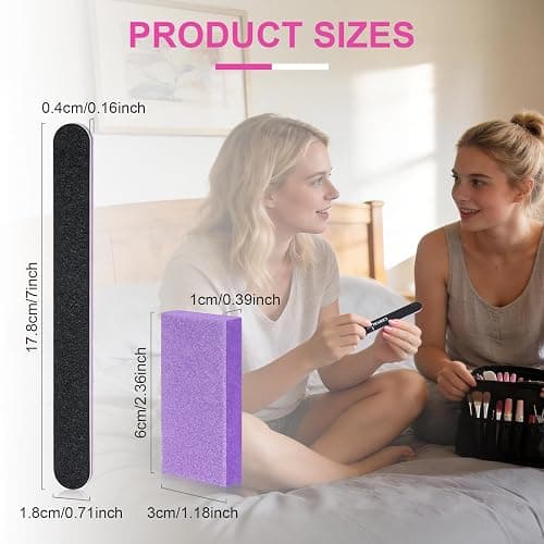 Canvalite Nail File and Buffer 100/180 Grit Emery Boards for Nails | Double sided emery board for gel prep, mini buffer block for smoothing, reusable nail care for beginners thumbnail 8