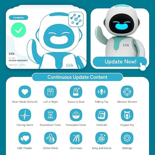 ENERGIZE LAB Eilik – Cute Robot Pets for Kids and Adults, Your Perfect Interactive Companion at Home or Workspace, Unique Gifts for Girls & Boys. thumbnail 4