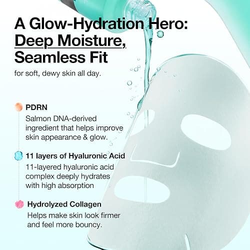 Anua PDRN Hyaluronic Acid Capsule 100 Serum Mask, Hydrating & Soothing Face Mask for Glass Skin, Dewy Glow and Firm Looking Skin, Salmon DNA & Collagen, Lightweight Texture, Korean Skin Care (10EA) thumbnail 3