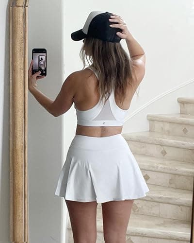 Stelle Women's Tennis Golf Skirts High Waisted with Pockets Inner Shorts for Athletic Skorts Sports Running Pickleball thumbnail 4