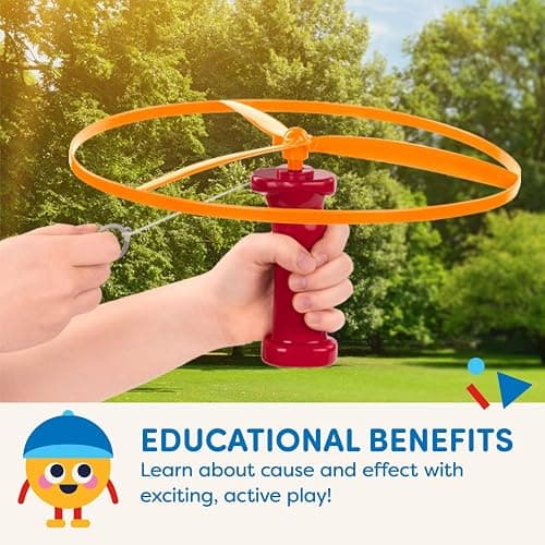 Battat - Flying Disc Launcher Toy Helicopter with 2 Launchers & 4 Discs - Screen-Free Outdoor Summer Toys for Active Play - No Batteries Required Kids Launch Game Set for Ages 3+ - Skyrocopter thumbnail 3