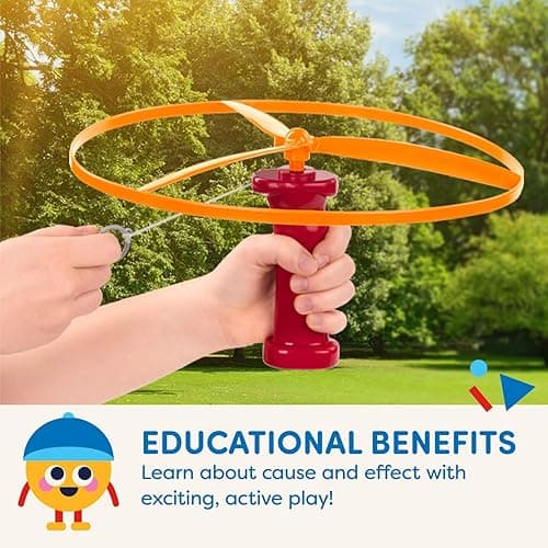 Battat - Flying Disc Launcher Toy Helicopter with 2 Launchers & 4 Discs - Screen-Free Outdoor Summer Toys for Active Play - No Batteries Required Kids Launch Game Set for Ages 3+ - Skyrocopter thumbnail 4