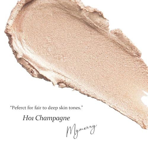 MYMERRY Dewy Highlighter Makeup 15g/0.53fl.Oz, Highlighter Makeup Stick for Face and Body, Radiant & Shimmer Glow, Buildable Color for All Day | Vegan & Cruelty-Free | Champagne Beige Gold thumbnail 3