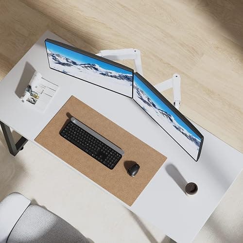 WALI Dual Monitor Stand, Adjustable Gas Spring Arm Monitor Mount for 2 Monitors up to 32 Inch,19.8lbs Capacity (GSMP002W), White by WALI thumbnail 6
