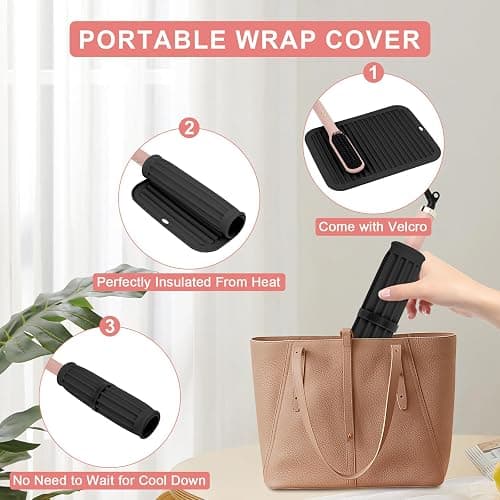AMIJEAL Large Silicone Heat Resistant Mat for Hair Tools, Curling Irons, Flat Irons, Hair Straightener, Portable Hot Tools Pad Cover with Velcro for Travel Vanity Salon(11.8" x 9.0") - Black thumbnail 5