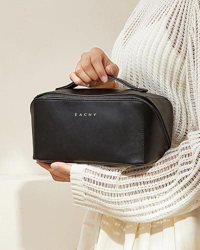 EACHY Travel Makeup Bag,Large Capacity Cosmetic Bags for Women,Waterproof Portable Pouch Open Flat Toiletry Bag Pattern Makeup Bag thumbnail 8
