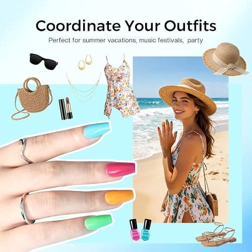 Morovan Bright Nail Polish Set:15 Color Quick Dry Long Lasting Gift Set | 0.27oz Rainbow Toenail Polish Pack Regular Set Fingernail Lacquer Kit Bulk for Women thumbnail 9