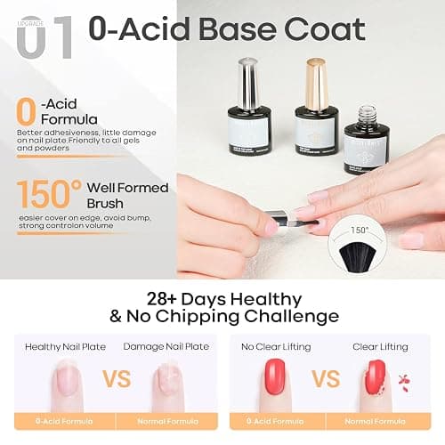 Modelones Matte Gel Top Coat and Base Coat for Gel Nail Polish, 3Pcs 10 ml No Wipe Matte Effects & Shiny Top Coat, Long Lasting High Gloss DIY at Home thumbnail 3