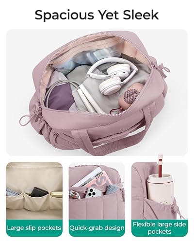 BAGSMART Gym Bag for Women, Duffle Bag for Travel with Wet Pocket, Lightweight Carry on Weekender Duffel, Water Resistant thumbnail 3