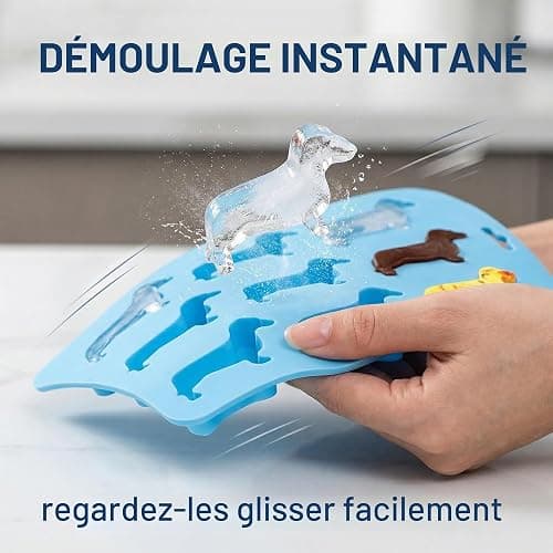 LAKPYN 1 Pièce Moule à glaçons en forme de chien - en Silicone - Teckel accessoire - Bleu thumbnail 3