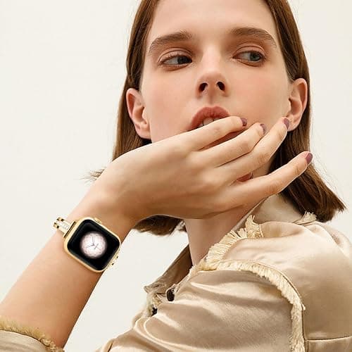 Missair Bands Compatible with Apple Watch Band 38mm 40mm 41mm 42mm 44mm 45mm 46mm 49mm for Women, Slim Metal Dressy Jewelry Bracelet with Bling Diamond for iWatch Series 11 10 9 8 7 6 5 4 3 SE Ultra thumbnail 6