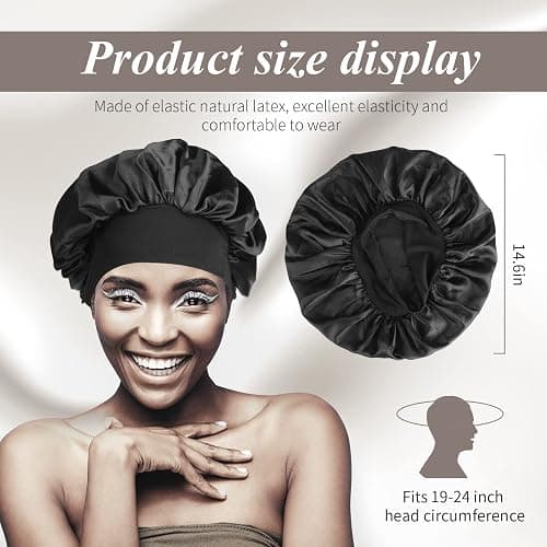 SWEET VIEW Silk Bonnet Satin Bonnet, Silk Hair Wrap for Sleeping, Soft and Comfortable Silk Sleep Cap thumbnail 6